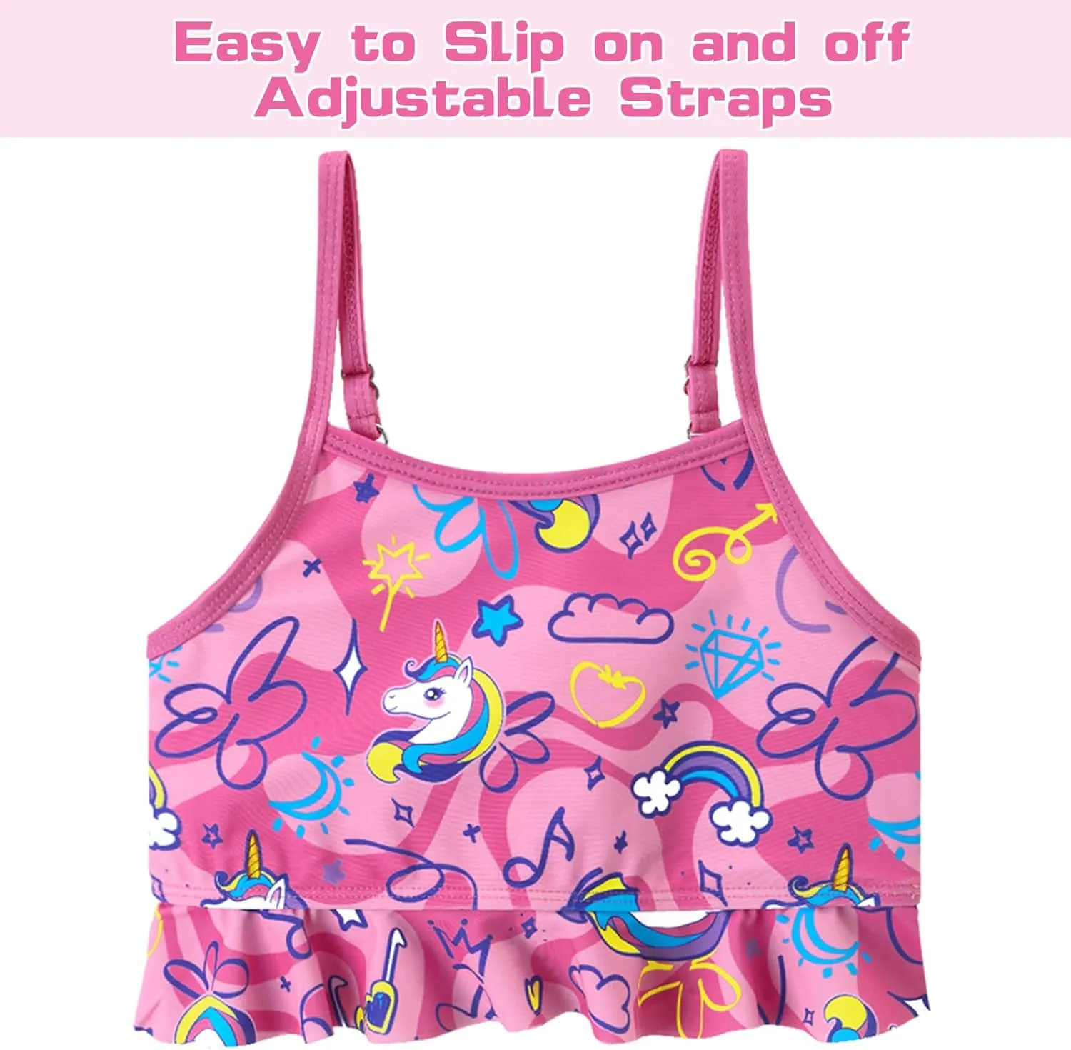 Girls Tankini Swimsuit 2 Pieces Mermaid Bathing Suit Little Girls Summer Beach Rash Guard Swimwear for 3-6 Years
