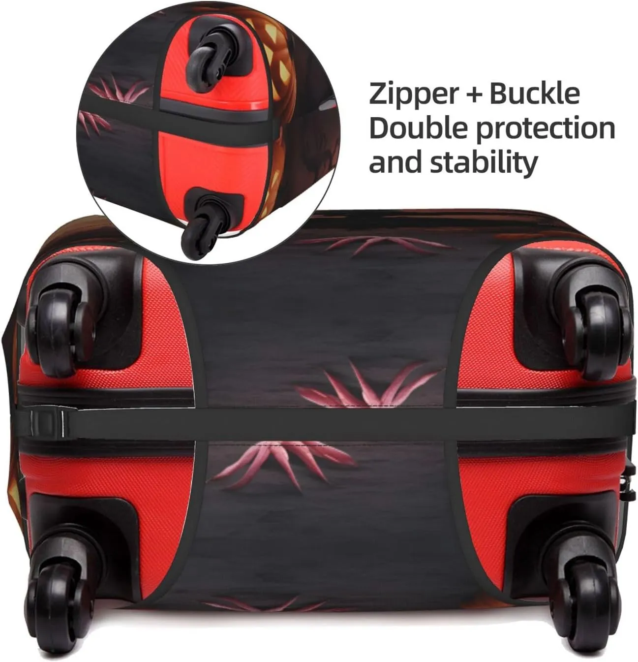 Halloween Flamingo Witch Hat Print Unique Travel Luggage Cover Washable Anti Scratch Suitcase Protector for Vacation