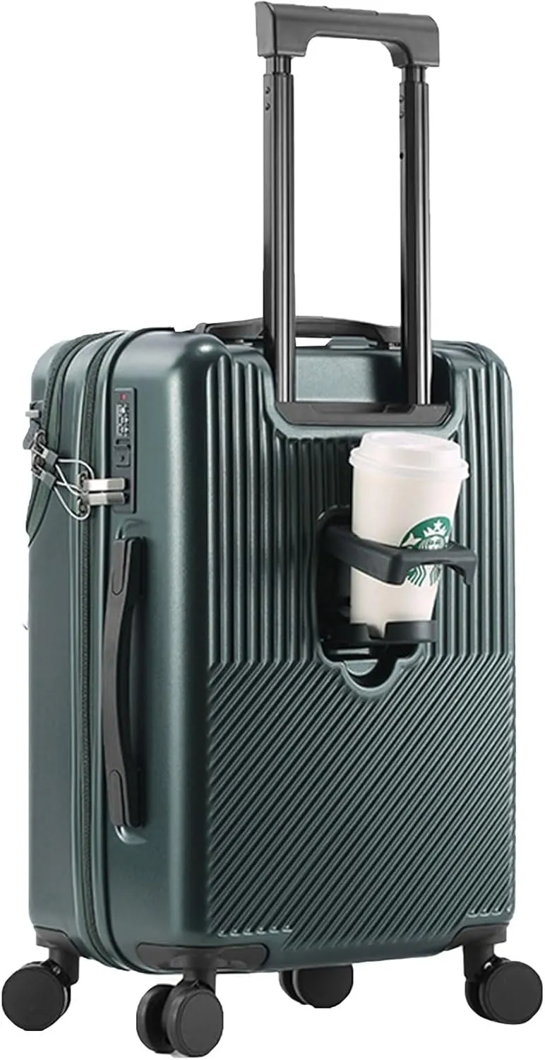 Hardside Luggage, Stylish Textured Line Suitcase, with Spinner Wheels, Expandable Luggage 20