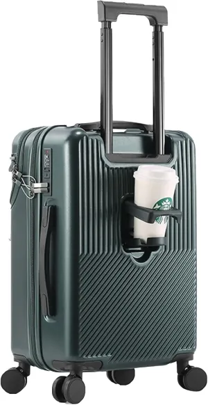 Hardside Luggage, Stylish Textured Line Suitcase, with Spinner Wheels, Expandable Luggage 20