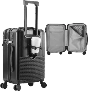 Hardside Luggage, Stylish Textured Line Suitcase, with Spinner Wheels, Expandable Luggage 26