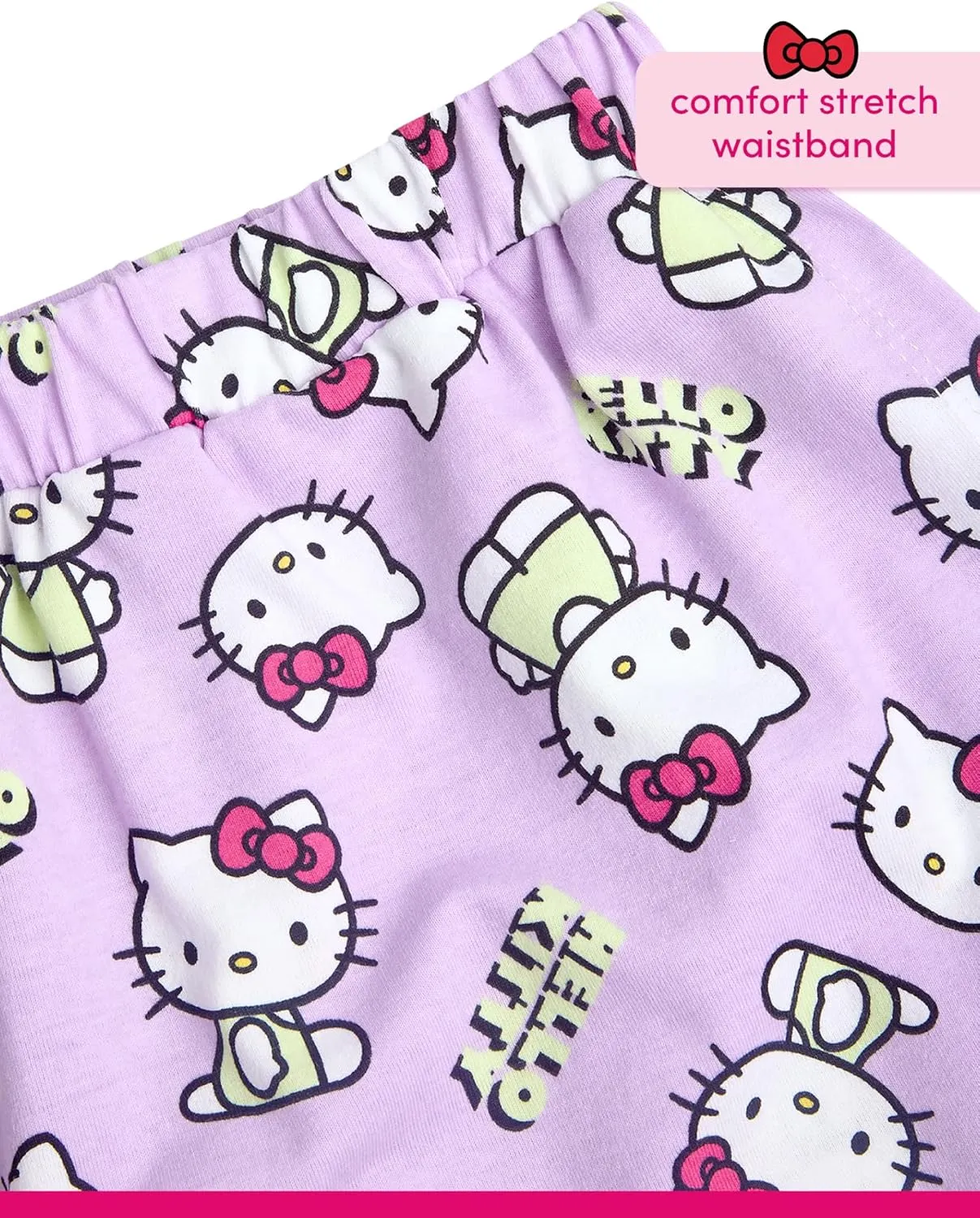 Hello Kitty Girls Skort Set - 2 Piece Graphic Crewneck Top and Short Skort Cute Outfit Set (Sizes: 2T-12)