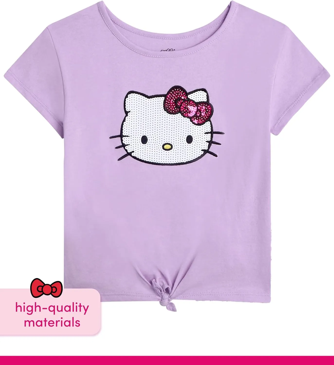 Hello Kitty Girls Skort Set - 2 Piece Graphic Crewneck Top and Short Skort Cute Outfit Set (Sizes: 2T-12)
