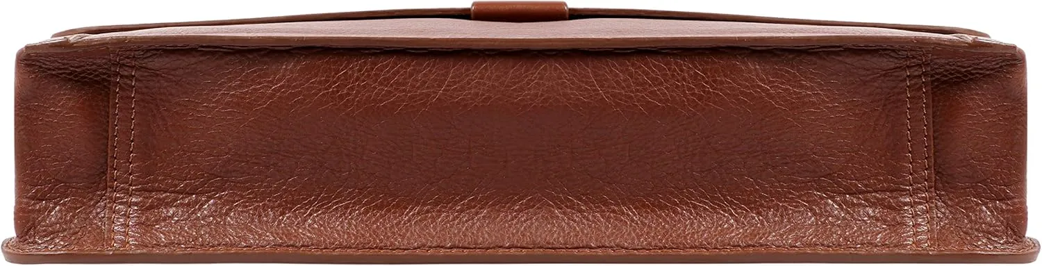 Hidesign Aiden Genuine Leather 15 Inch Laptop Shoulder Messenger Business Bag for Men & Women, Tan