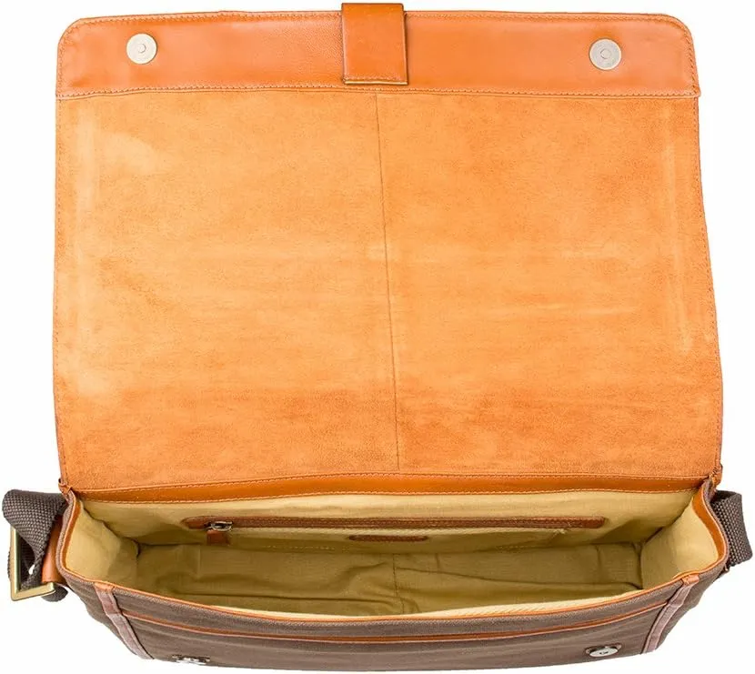 Hidesign Aiden Genuine Leather 15 Inch Laptop Shoulder Messenger Business Bag for Men & Women, Tan