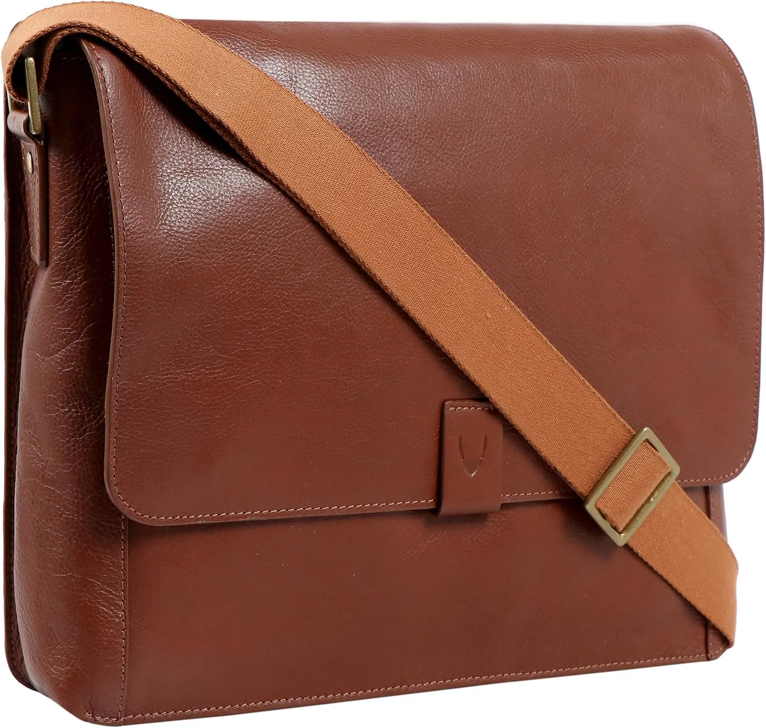 Hidesign Aiden Genuine Leather 15 Inch Laptop Shoulder Messenger Business Bag for Men & Women, Tan