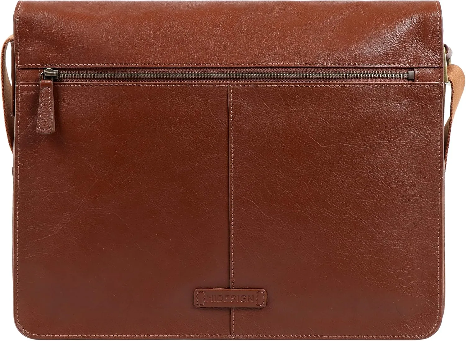 Hidesign Aiden Genuine Leather 15 Inch Laptop Shoulder Messenger Business Bag for Men & Women, Tan