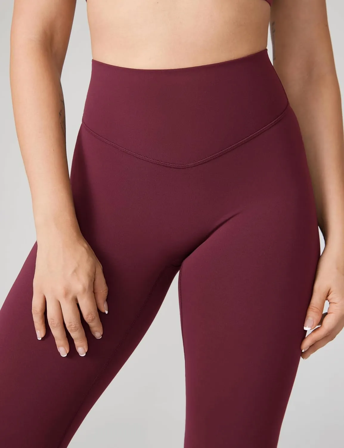 Hugcurve No Front Seam High Waisted Flare Leggings for Women Bootcut Yoga Pants Buttery Soft Lounge Workout - 31''