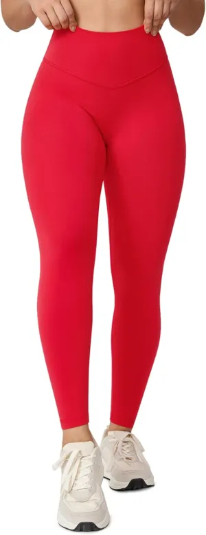 Hugcurve No Front Seam High Waisted Workout Leggings for Women Buttery Soft Yoga Pants Gym Athletic Tights - 25''