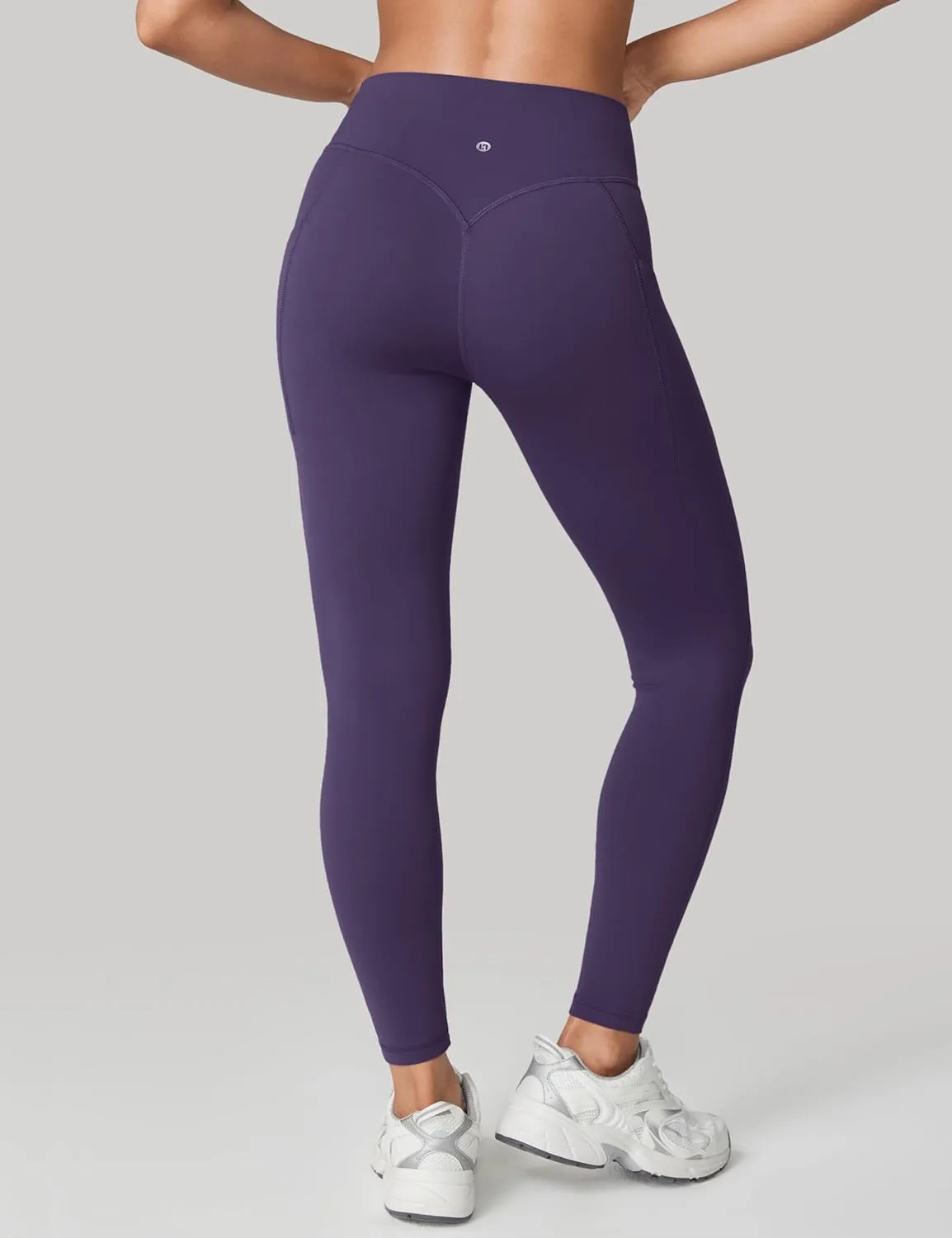 Hugcurve No Front Seam High Waisted Workout Leggings with Pockets for Women Buttery Soft Yoga Pants Gym Tights - 25''