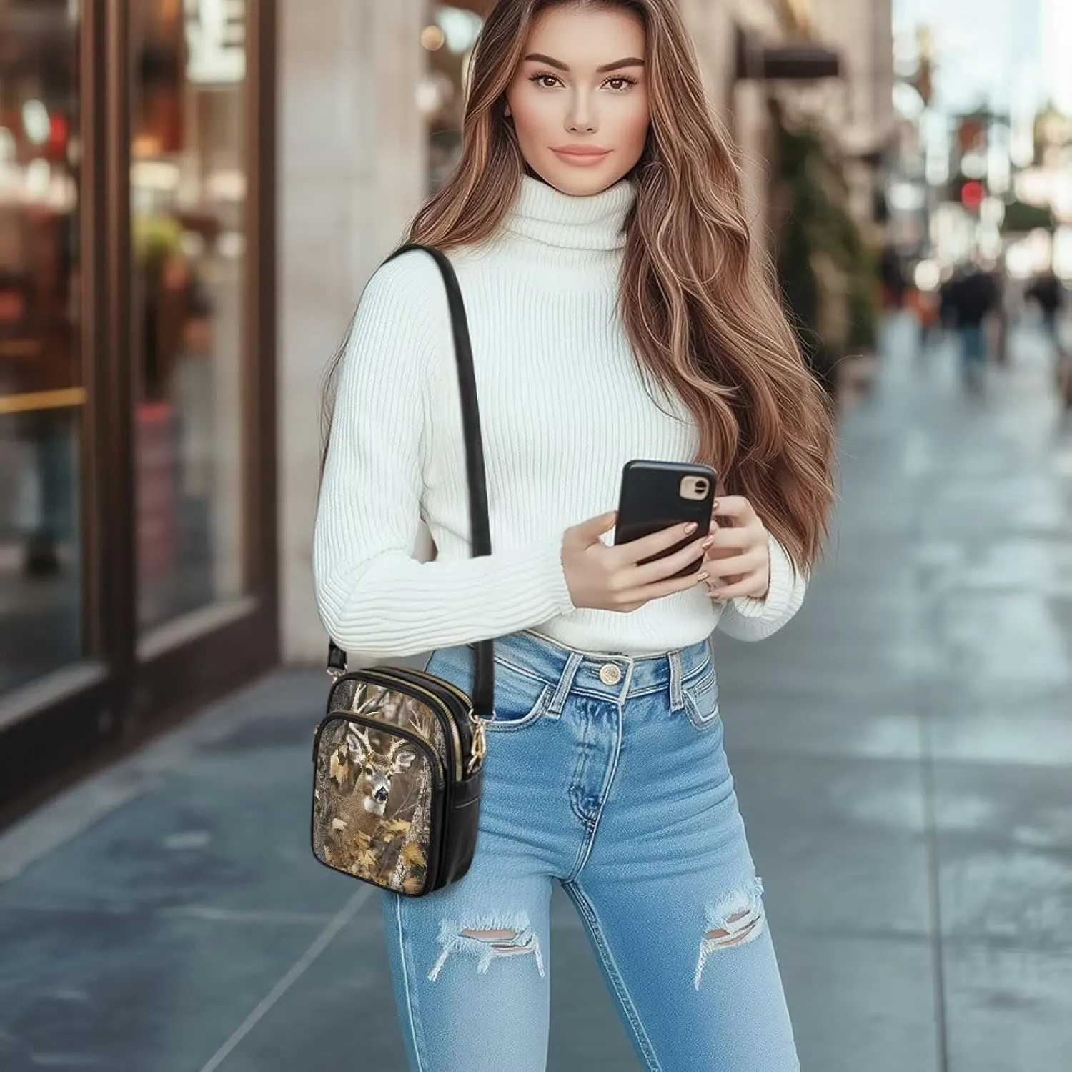 HUGS IDEA Crossbody Bags for Women Trendy Leather Crossbody Purse with Adjustable Strap Shoulder Bag