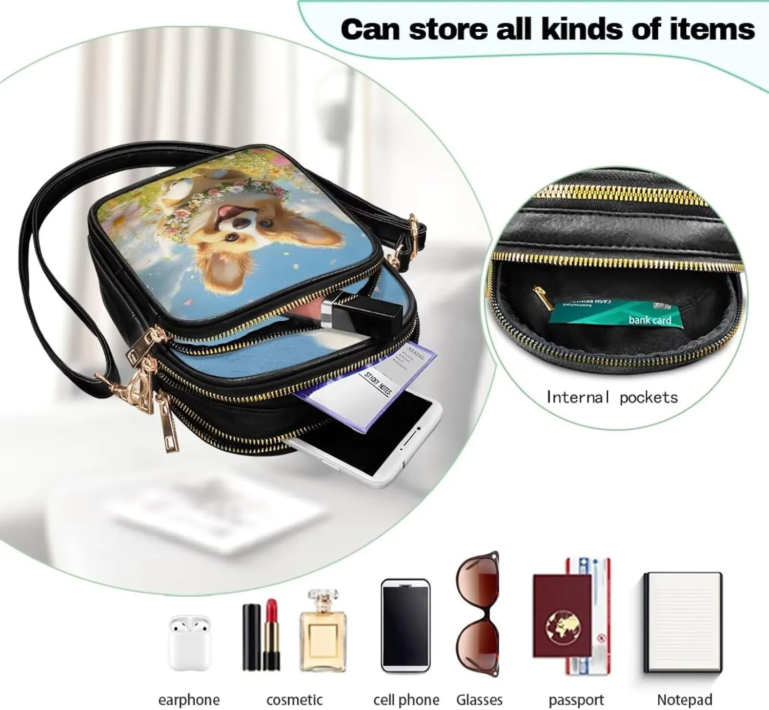 HUGS IDEA Crossbody Bags for Women Trendy Leather Crossbody Purse with Adjustable Strap Shoulder Bag