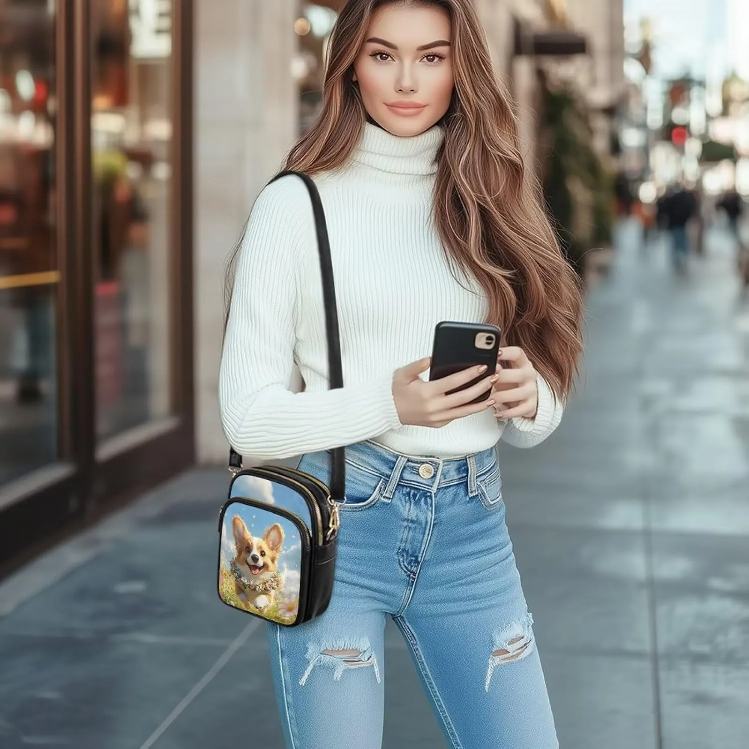 HUGS IDEA Crossbody Bags for Women Trendy Leather Crossbody Purse with Adjustable Strap Shoulder Bag