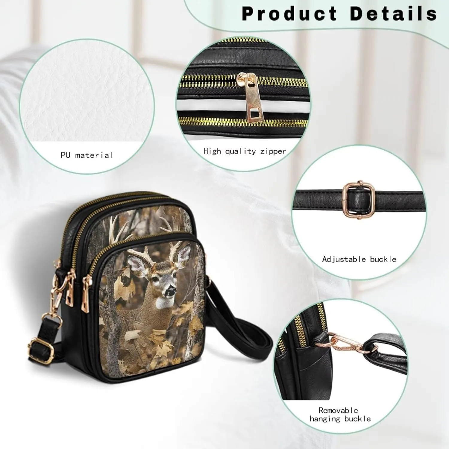 HUGS IDEA Crossbody Bags for Women Trendy Leather Crossbody Purse with Adjustable Strap Shoulder Bag