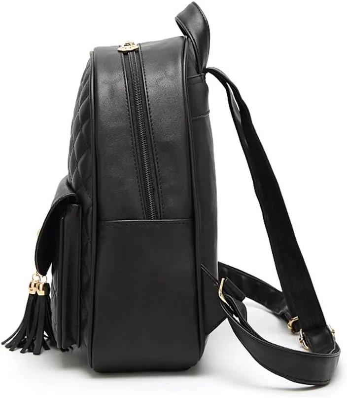 IHAYNER Women's Simple Design Quilted Mini Backpack - 3Pcs Leather Backpack Purse for Women