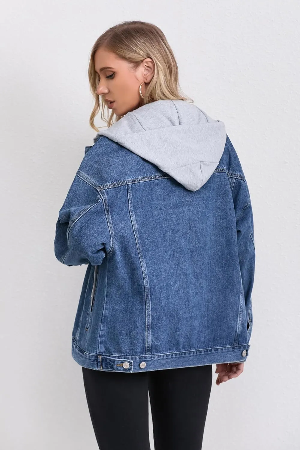 Jean Jacket for Women, Oversize Trendy Denim Jacket, Women's Loose Long Boyfriend Jean Jackets Coat