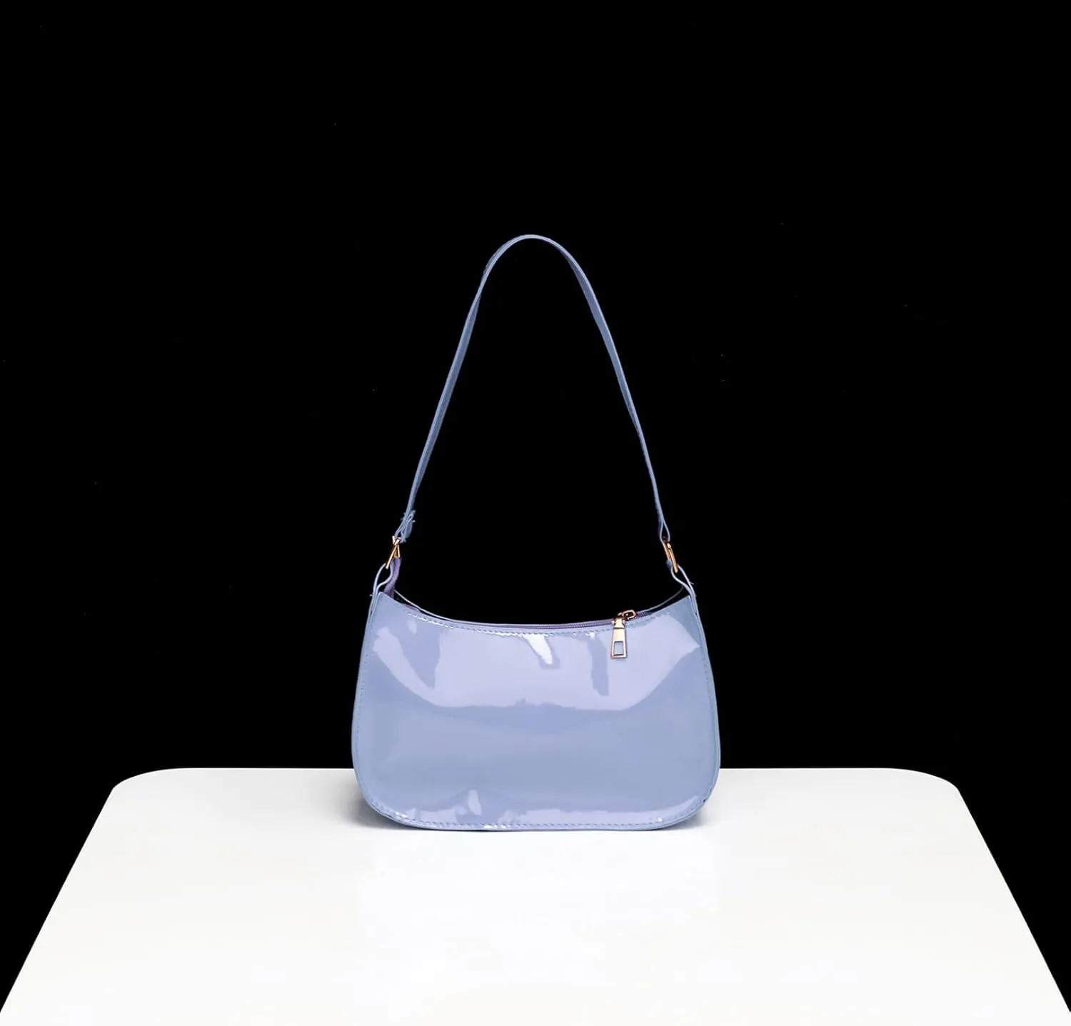JEATHA Simple Design Glossy Shoulder Bag Clutch Evening Handbag for Party Prom Club