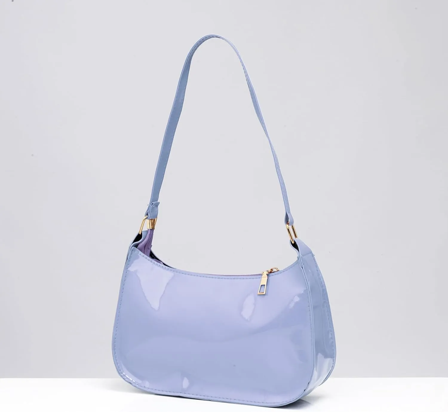 JEATHA Simple Design Glossy Shoulder Bag Clutch Evening Handbag for Party Prom Club