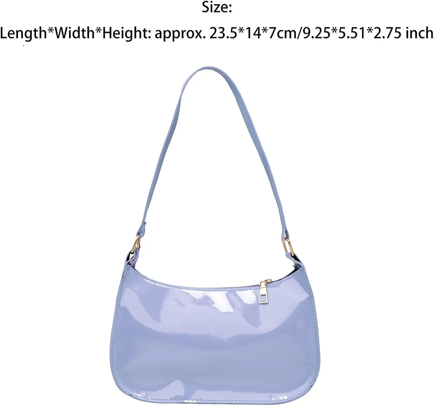 JEATHA Simple Design Glossy Shoulder Bag Clutch Evening Handbag for Party Prom Club