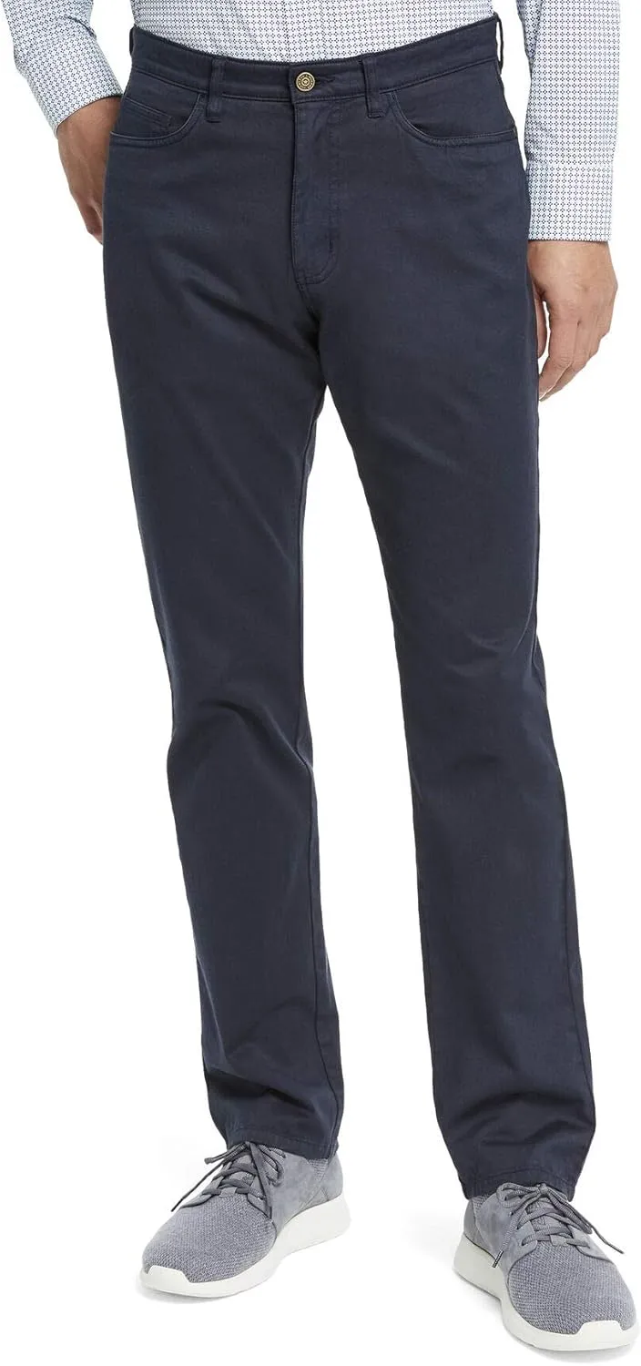 Johnston & Murphy Five-Pocket Casual Pants for Men  Slim Fit  Straight Leg  Five Pocket Construction  Blended Pima Cotton Navy 38 30