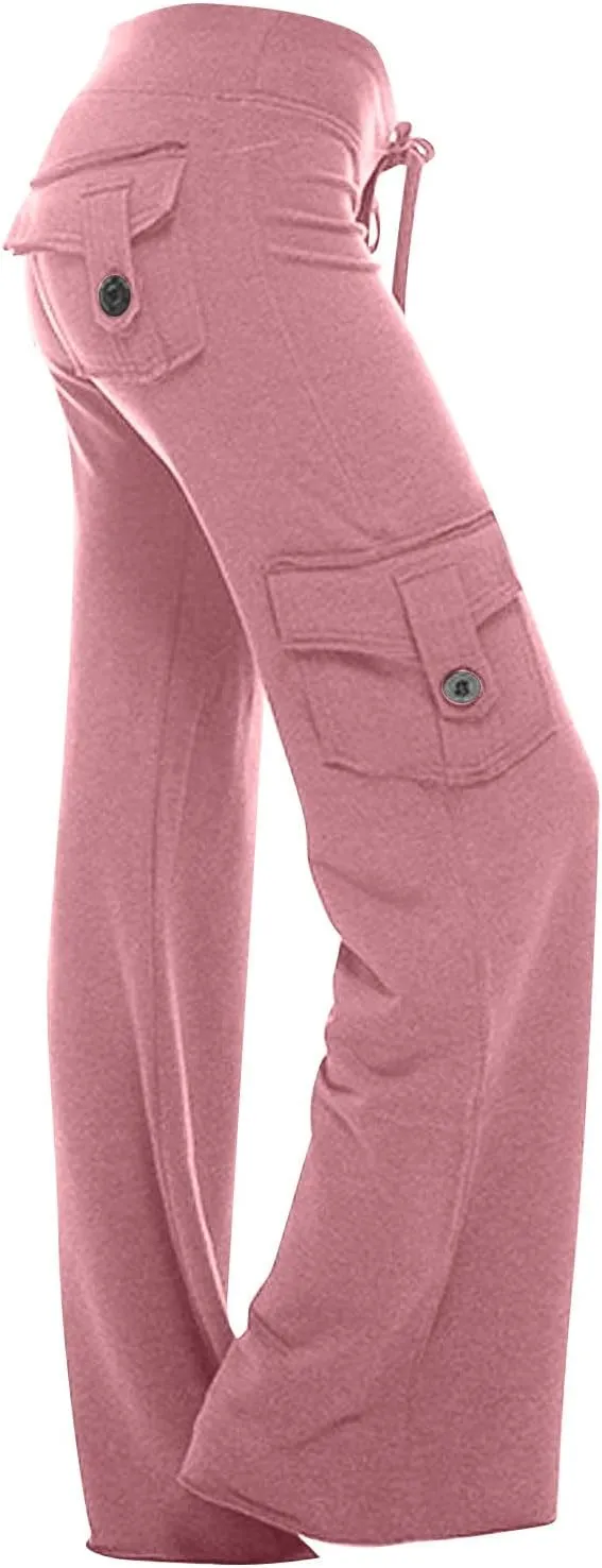 jsaierl Women Plus Size Straight Leg Capris Elastic Waist Lightweight Comfy Linen Capri Pants Summer Casual Tapered Pants