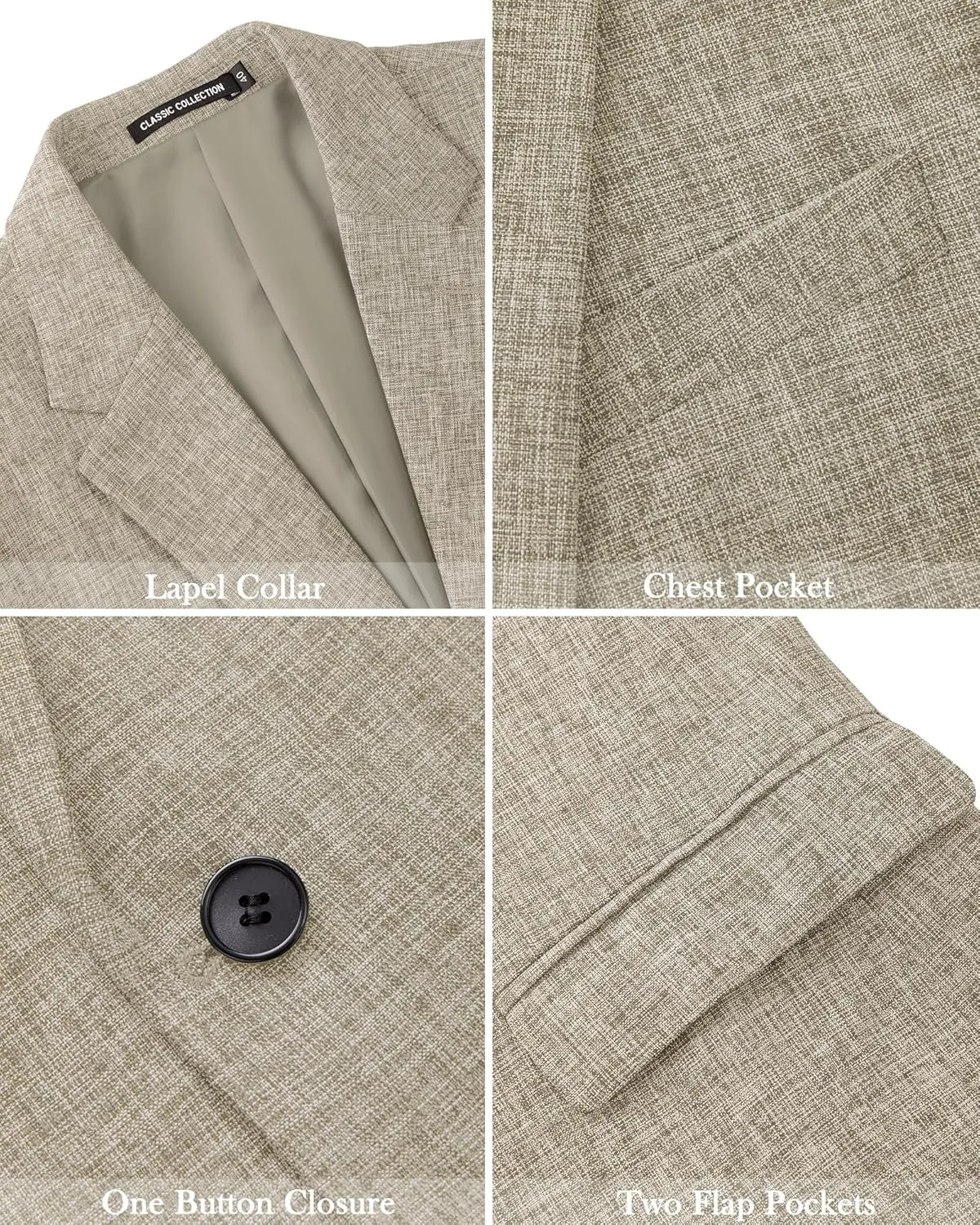 J.VER Mens Casual Blazer Sport Coat One Button Business Stylish Suit Jacket