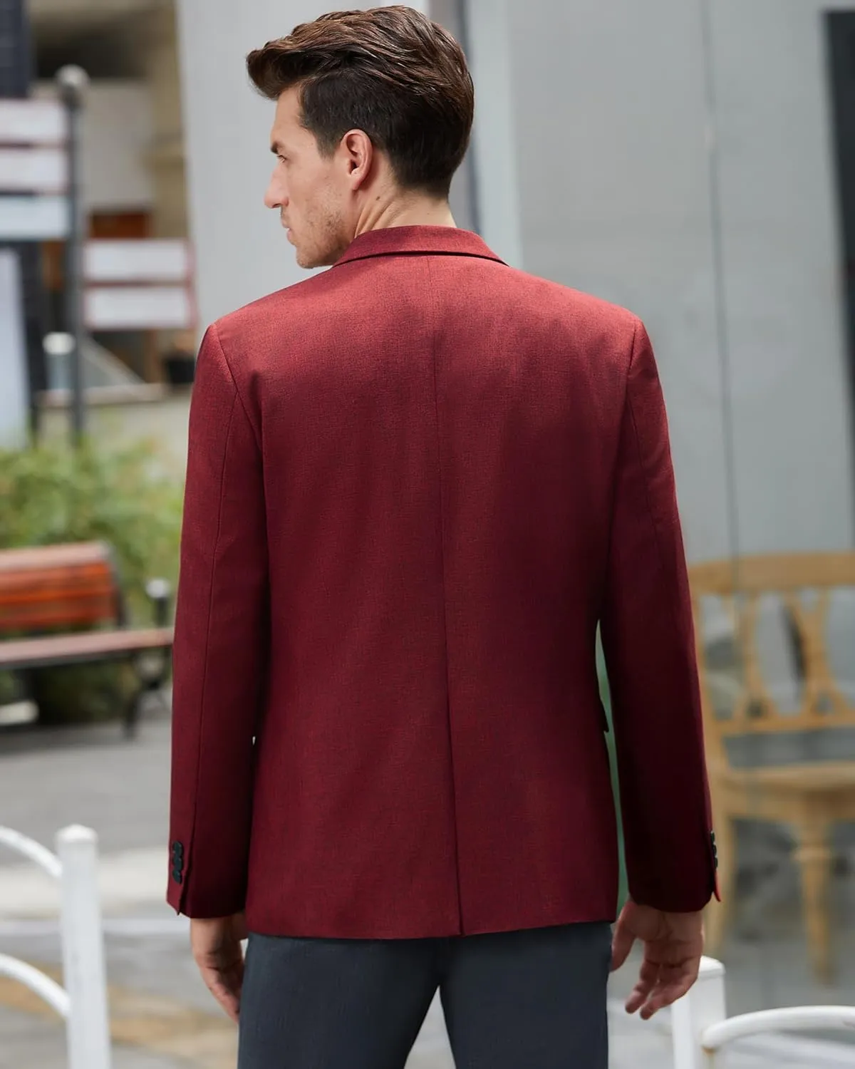 J.VER Mens Casual Blazer Sport Coat One Button Business Stylish Suit Jacket