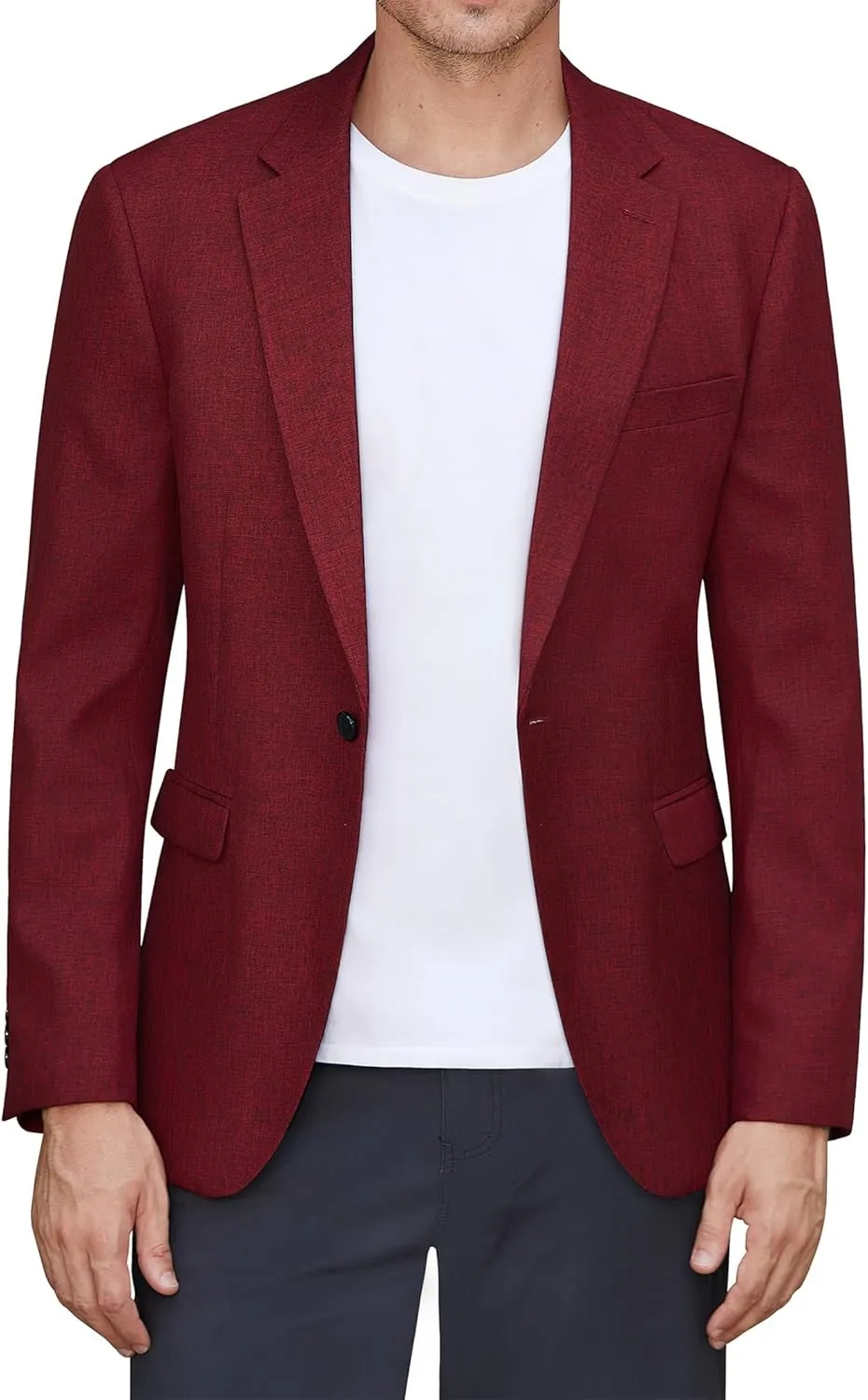 J.VER Mens Casual Blazer Sport Coat One Button Business Stylish Suit Jacket