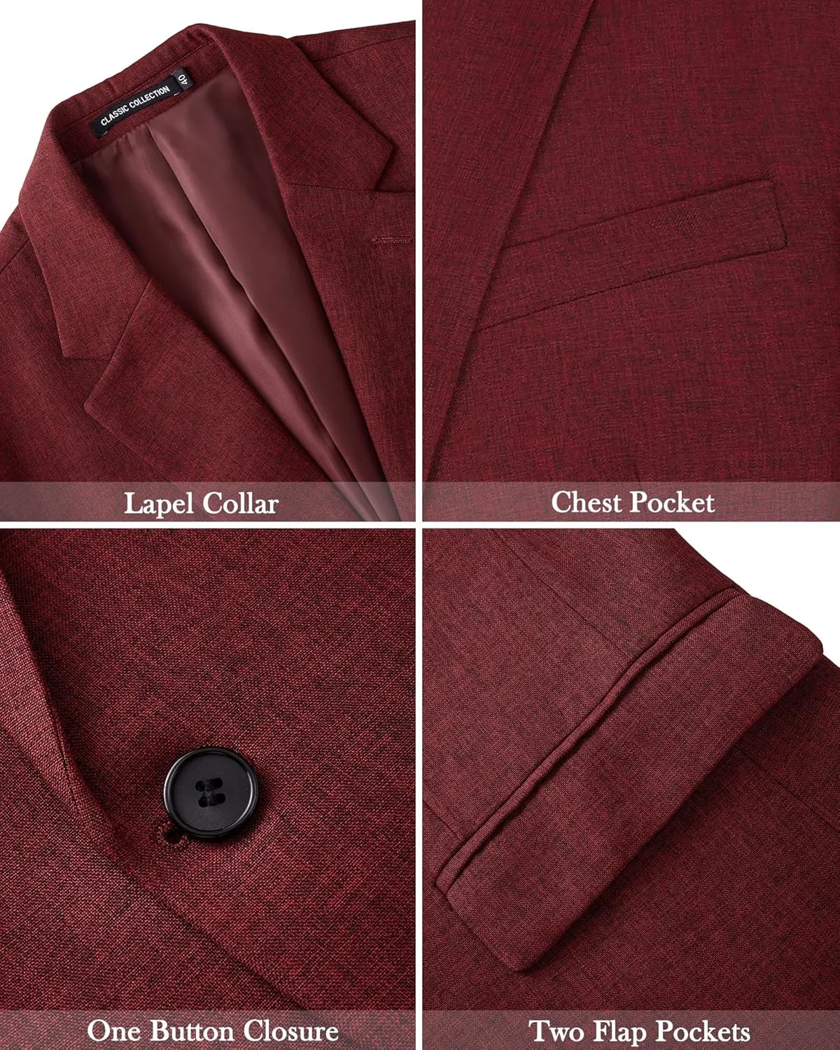 J.VER Mens Casual Blazer Sport Coat One Button Business Stylish Suit Jacket