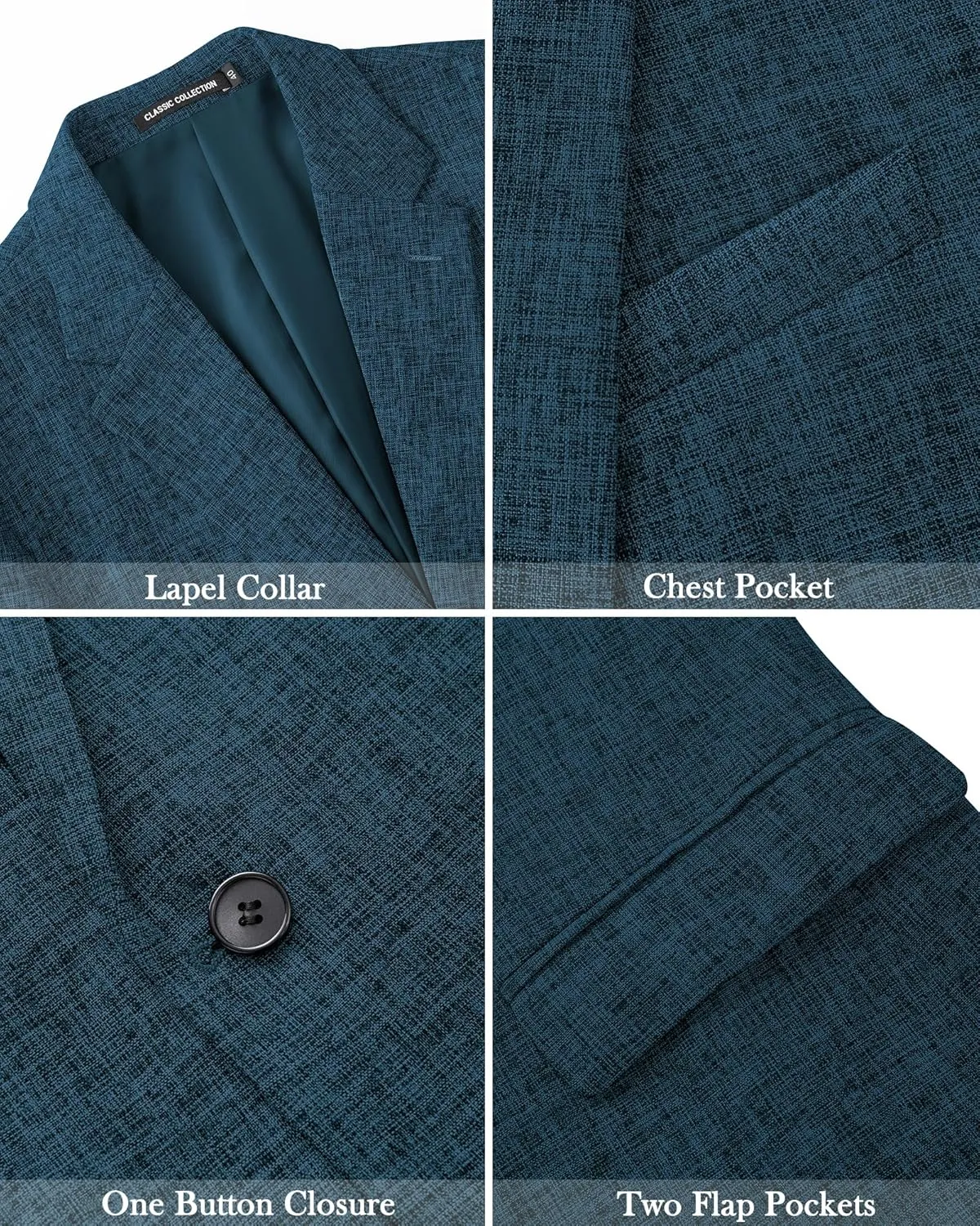 J.VER Mens Casual Blazer Sport Coat One Button Business Stylish Suit Jacket