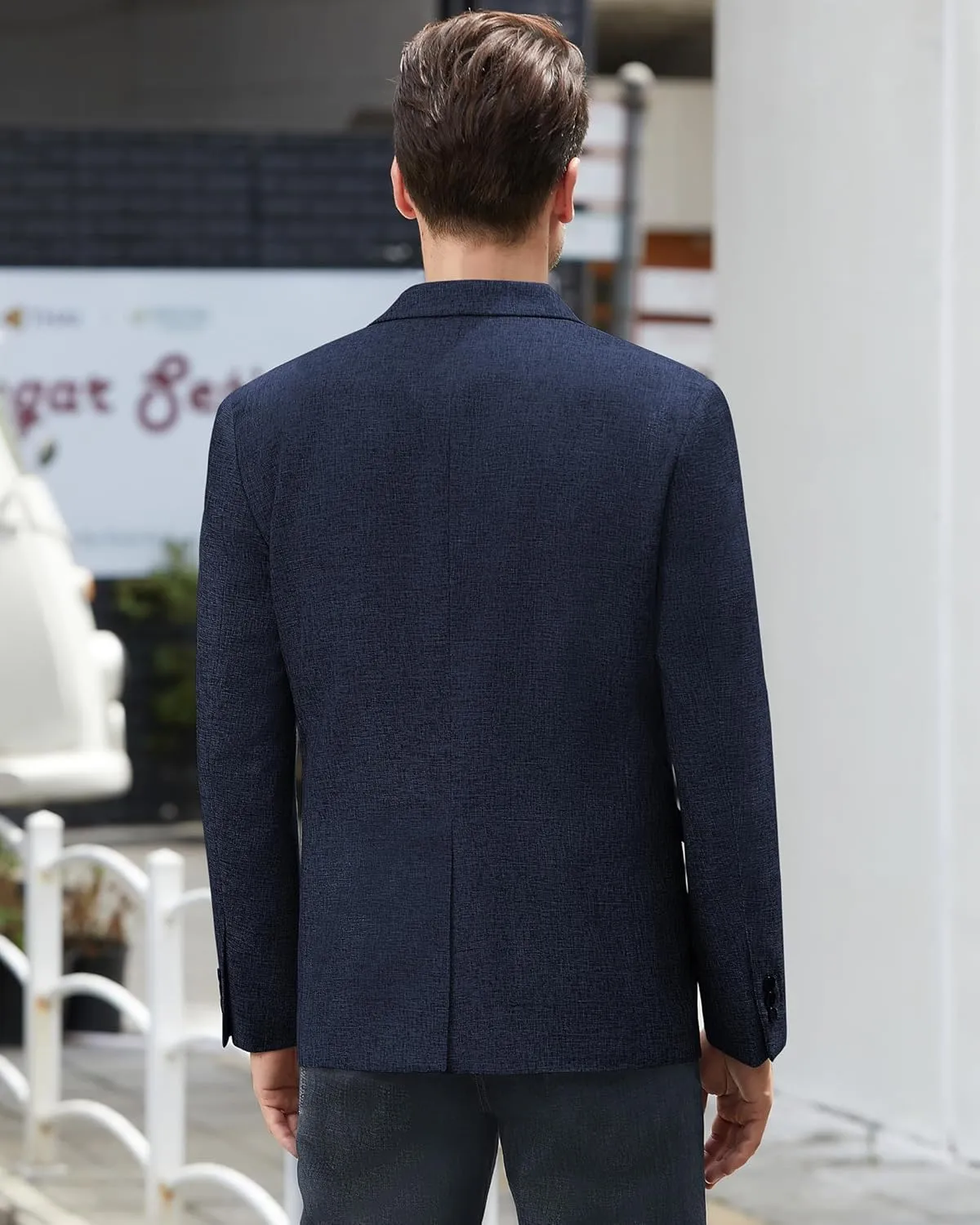 J.VER Mens Casual Blazer Sport Coat One Button Business Stylish Suit Jacket