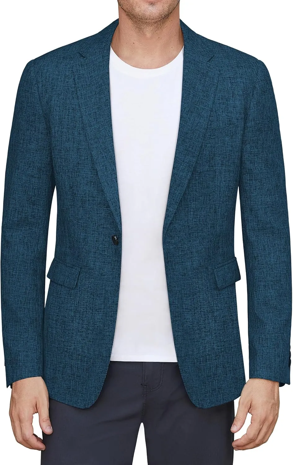 J.VER Mens Casual Blazer Sport Coat One Button Business Stylish Suit Jacket