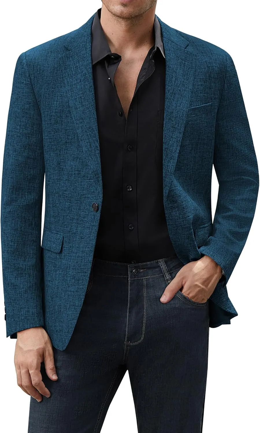 J.VER Mens Casual Blazer Sport Coat One Button Business Stylish Suit Jacket