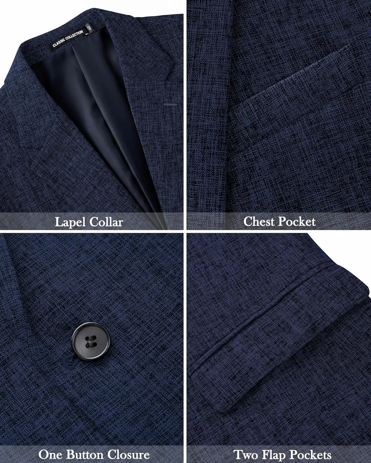 J.VER Mens Casual Blazer Sport Coat One Button Business Stylish Suit Jacket