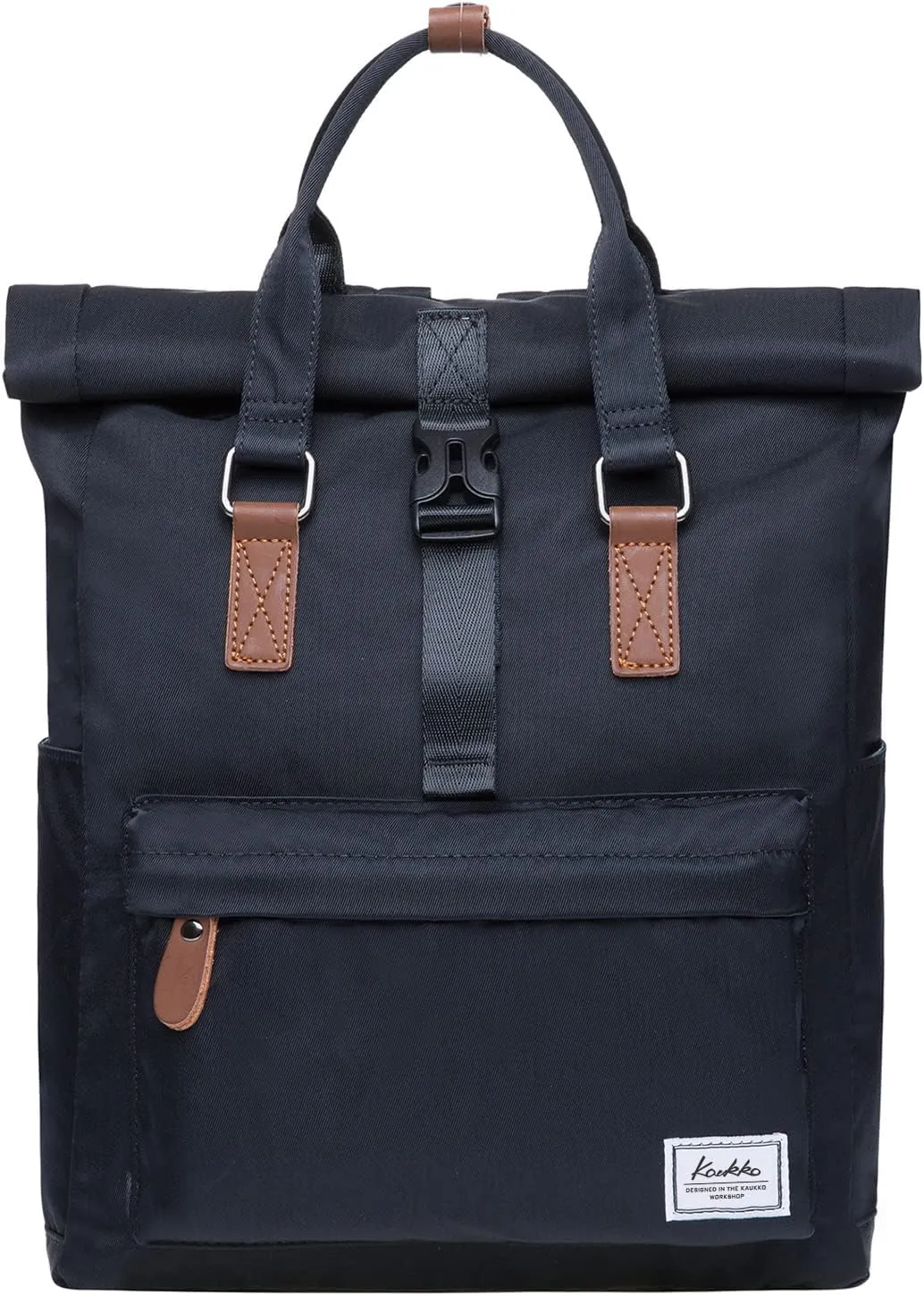 KAUKKO Stylish Oxford Fabric Backpack Travel Rucksack lightweight Hiking Bag Satchel (47black)