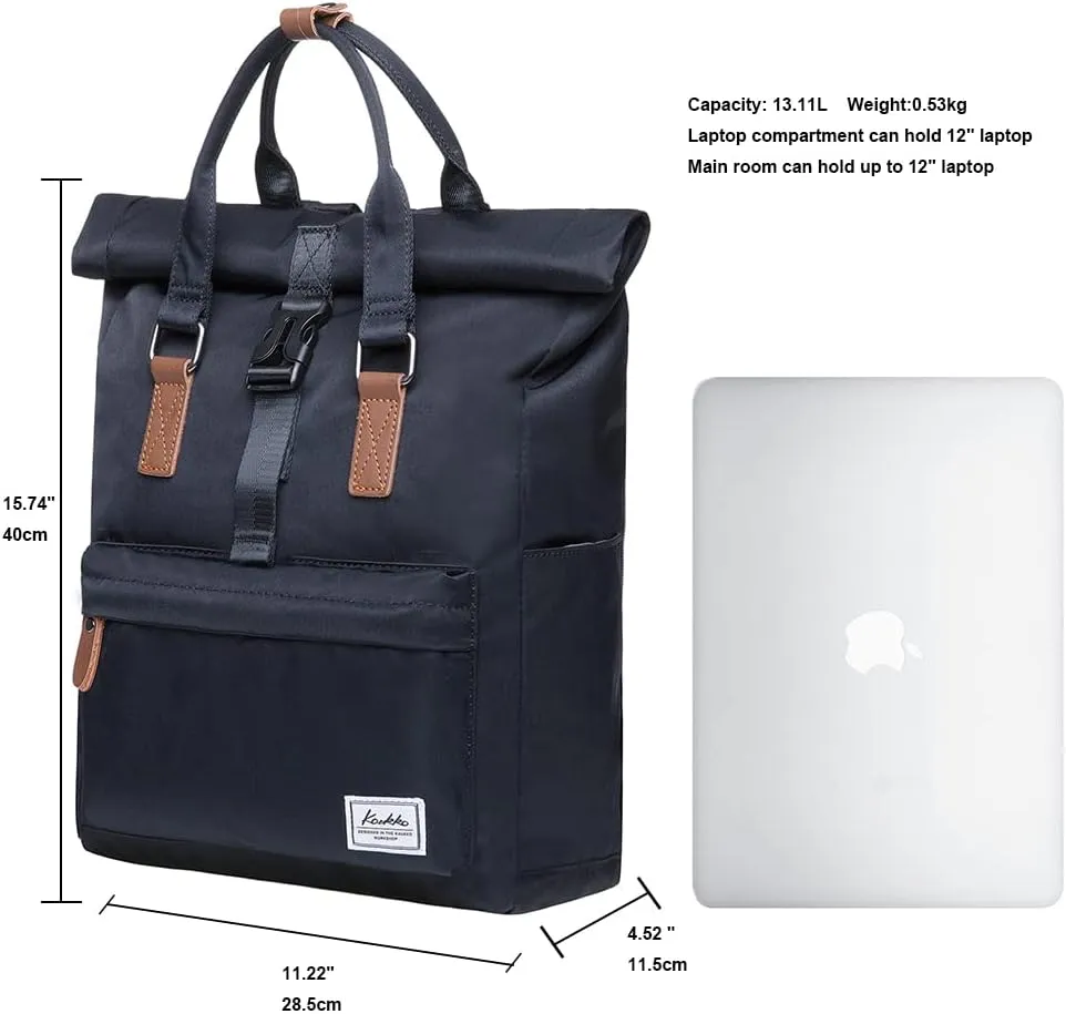 KAUKKO Stylish Oxford Fabric Backpack Travel Rucksack lightweight Hiking Bag Satchel (47black)