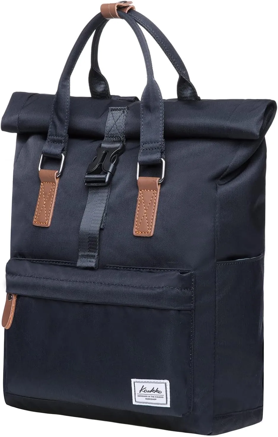 KAUKKO Stylish Oxford Fabric Backpack Travel Rucksack lightweight Hiking Bag Satchel (47black)