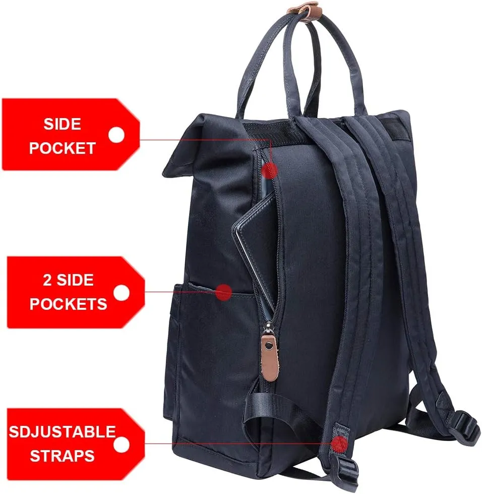KAUKKO Stylish Oxford Fabric Backpack Travel Rucksack lightweight Hiking Bag Satchel (47black)