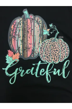 L And B Tees Black Grateful Pumpkin Tee