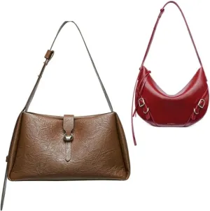LA FESTIN Leather Purses For Women Trendy - Satchel Bag with Adjustable Strap Women's Crossbody Purse