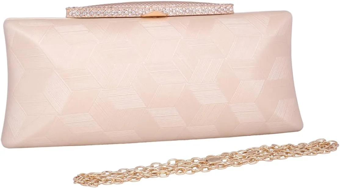 Ladies Evening Clutch Bag Simple Party Purse Diamond Beaded Shoulder Bag