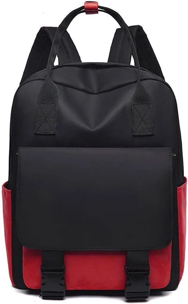 Ladies Large Capacity Textbook Laptop Computer Backpack Simple Design Multifunctional Organizer Bag (Red)
