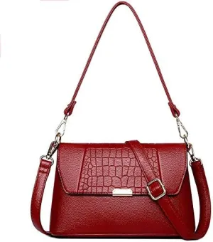 Ladies New Leather Handbag Shoulder Bag Simple Design Leisure Crossbody Bag