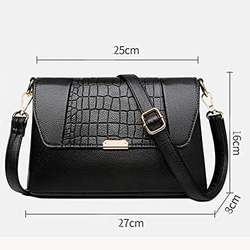 Ladies New Leather Handbag Shoulder Bag Simple Design Leisure Crossbody Bag