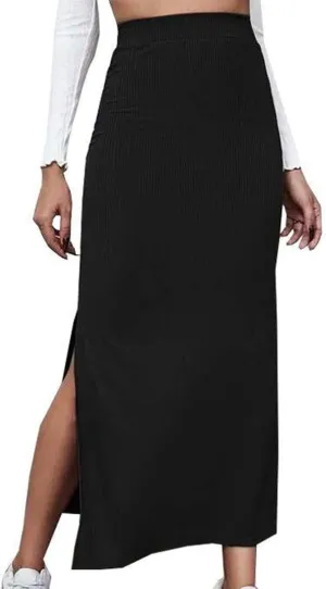 Ladies Skorts Skirt for Women Ribbed Wrap Slit Pencil Criss Cross Basic Maxi Long Skorts 2025 Regular Fit