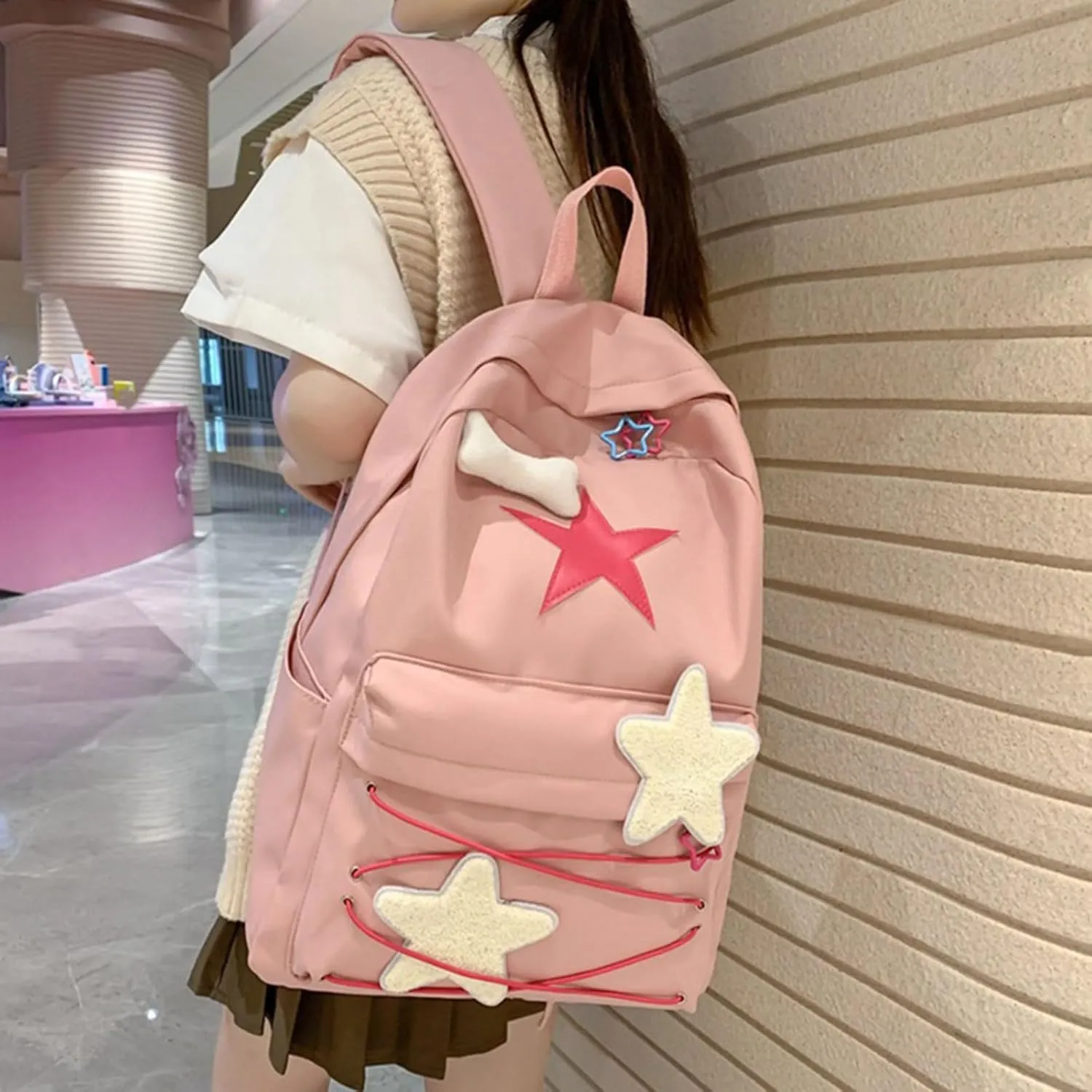 Large Capacity School Bag Japanese Backpack for Women Unique Aesthetic College Bag Casual Laptop Daypack