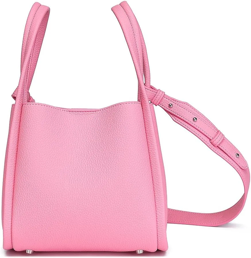 Leather Tote Bag Slouchy Handbag with Zipper Stylish for Women's
