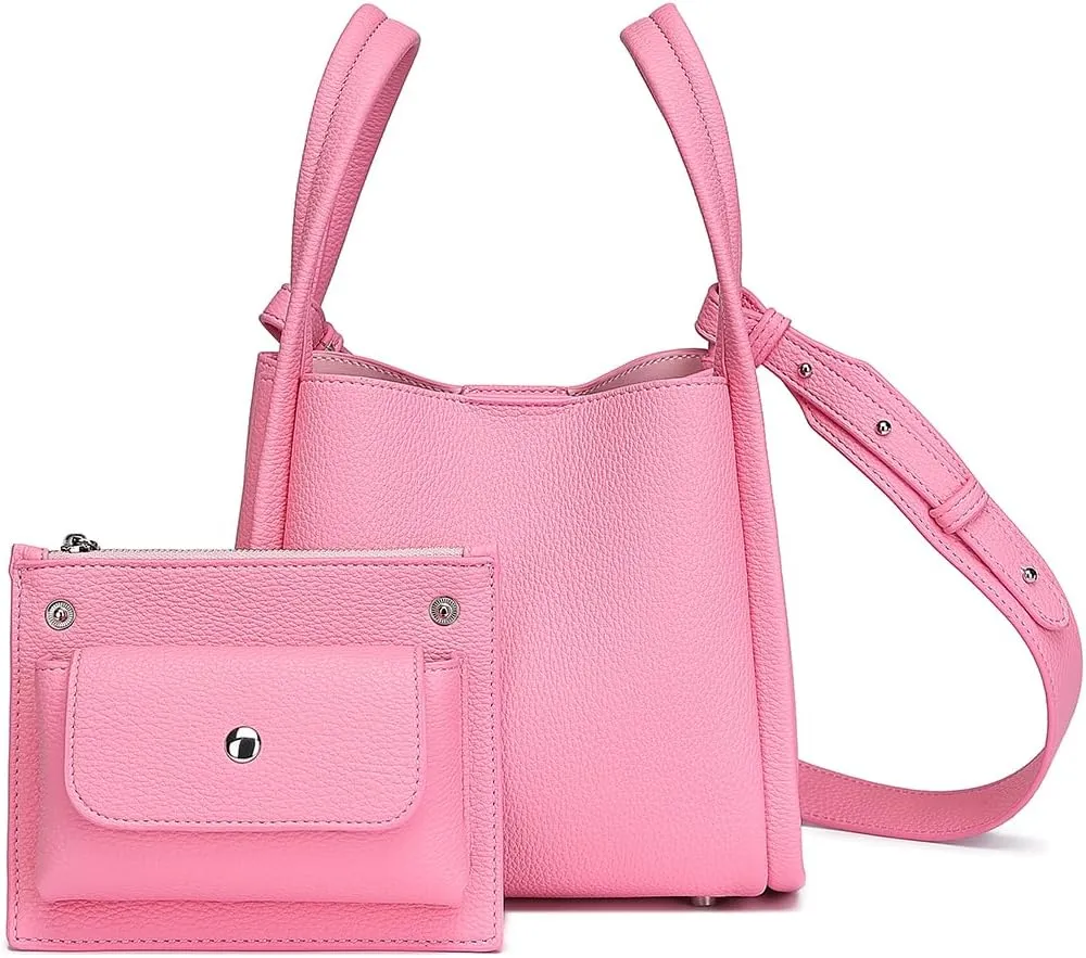 Leather Tote Bag Slouchy Handbag with Zipper Stylish for Women's