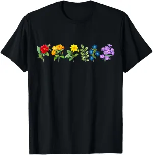 LGBT Wildflower Pride Rainbow Flower Blooming Gay Pride Boho T-Shirt