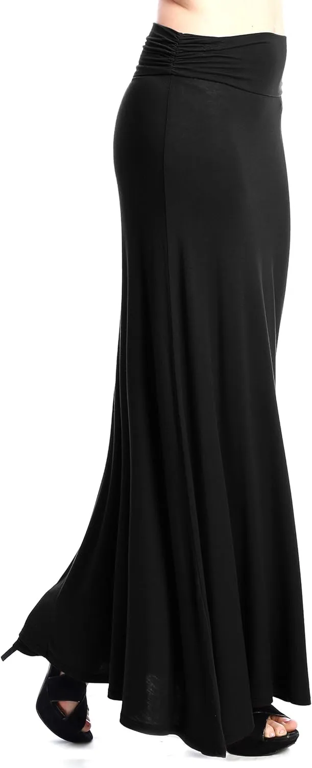 Lock and Love Women's Stylish Comfy Floor Length Flar Long Maxi Skirt